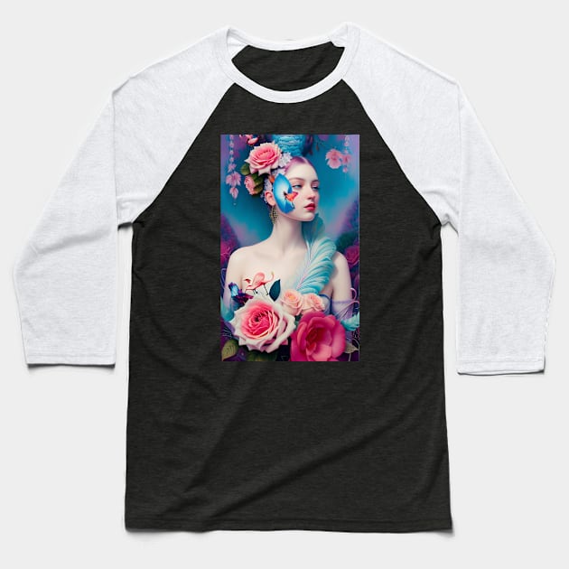 Flamingo Lady Baseball T-Shirt by ERArts